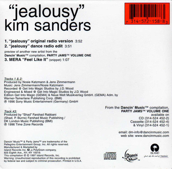 Kim Sanders / Mera : Jealousy / Feel Like It (CD, Maxi)