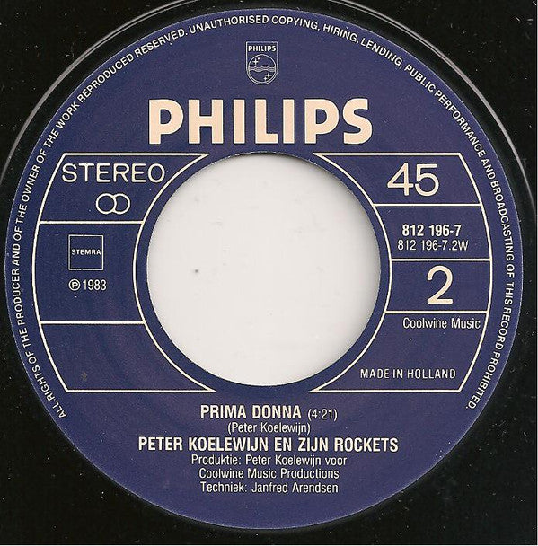 Peter Koelewijn & Zijn Rockets : Ik Ben Geen Jo-Jo (7", Single)