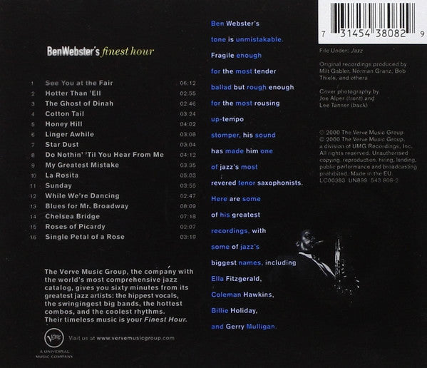 Ben Webster : Ben Webster's Finest Hour (CD, Comp)