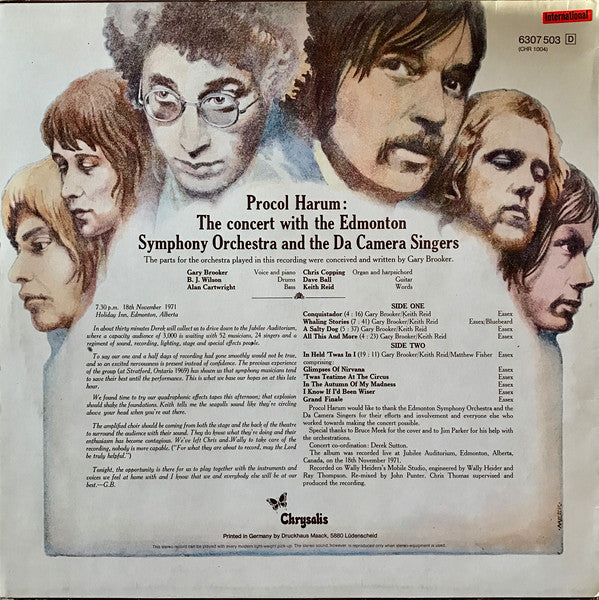 Procol Harum In Concert With The Edmonton Symphony Orchestra : Live (LP, Album, Gre)