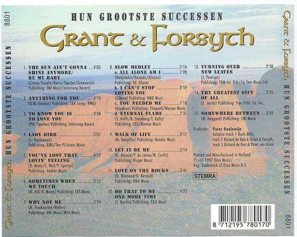 Grant & Forsyth : Hun Grootste Successen (CD, Comp)