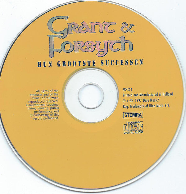 Grant & Forsyth : Hun Grootste Successen (CD, Comp)