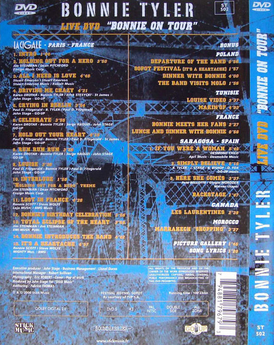 Bonnie Tyler : Bonnie On Tour  (DVD-V, D/Sided, NTSC, PAL)