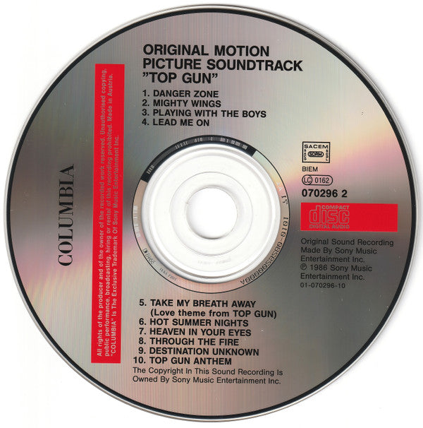 Various : Top Gun - Original Motion Picture Soundtrack (CD, Album, RE)