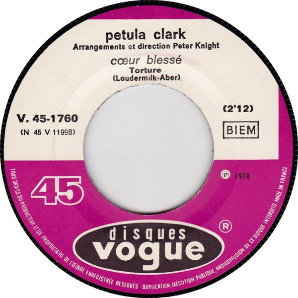 Petula Clark : La Nuit N'en Finit Plus (7", Single)