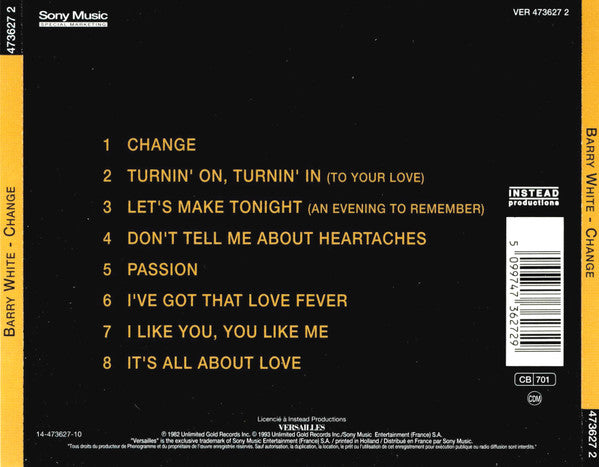 Barry White : Change (CD, Album, RE)
