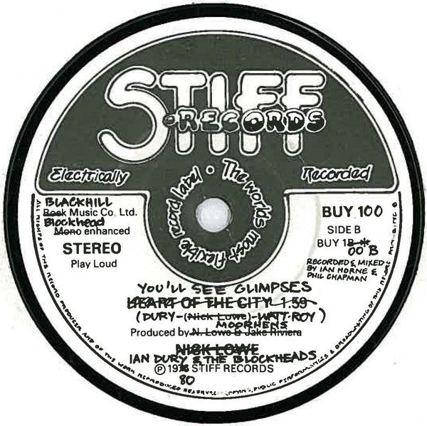 Ian Dury And The Blockheads : Sueperman's Big Sister  (7", Single)
