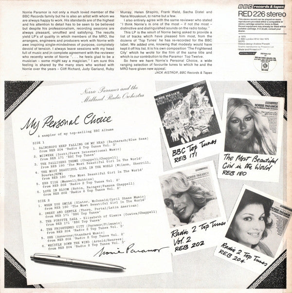 Norrie Paramor & The Midland Radio Orchestra : My Personal Choice (LP, Smplr)