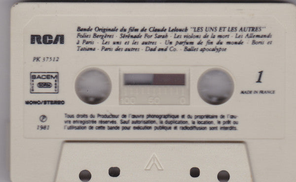 Francis Lai & Michel Legrand : Les Uns Et Les Autres (Bande Originale Du Film) (Cass, Album, Dou)