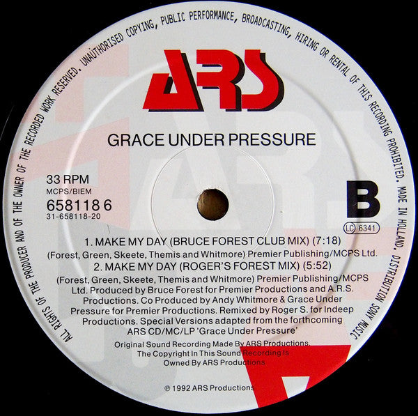 Grace Under Pressure : Make My Day (12")