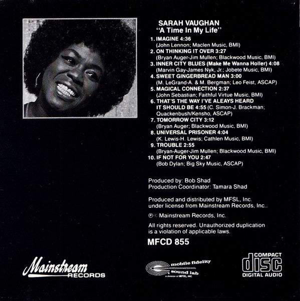 Sarah Vaughan : A Time In My Life (CD, Album, RE, RM)
