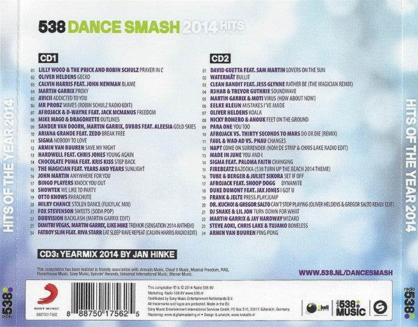 Various : 538 Dance Smash - Hits Of The Year 2014 (2xCD, Comp, TEX + CD, Mixed, TEX)