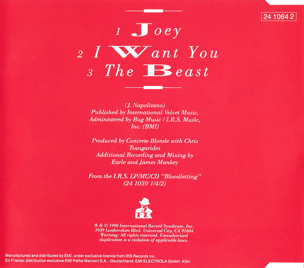 Concrete Blonde : Joey (CD, Maxi)