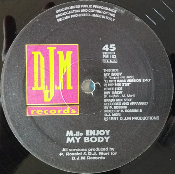 M.lle Enjoy : My Body (12")