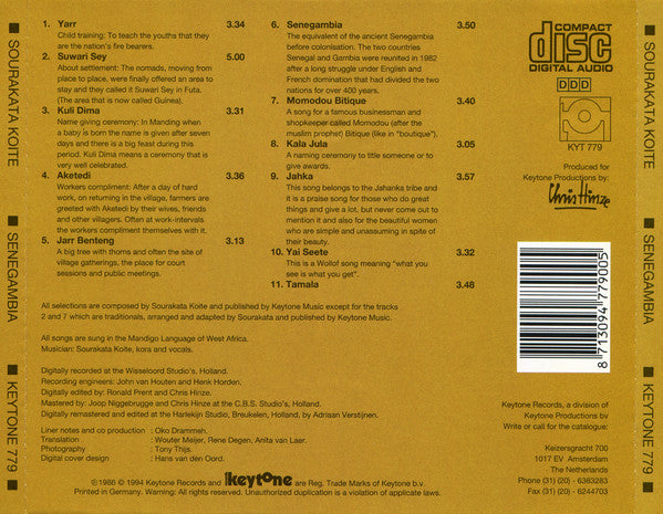 Sourakata Koité : Senegambia (CD, Album, RE, RM)