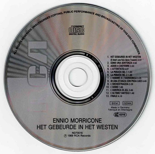 Ennio Morricone : Het Gebeurde In Het Westen (CD, Album, RM)