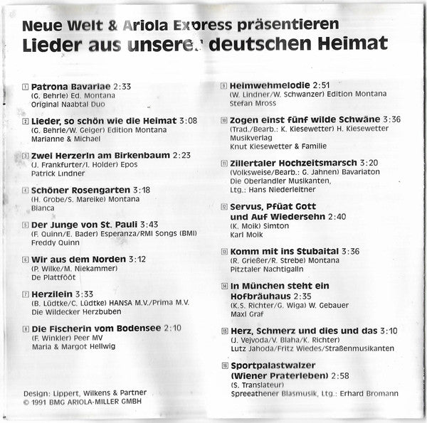 Various : Lieder Aus Unserer Deutschen Heimat (CD, Comp)