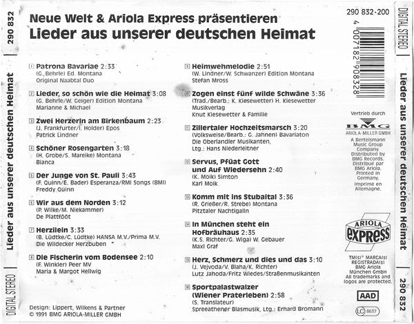 Various : Lieder Aus Unserer Deutschen Heimat (CD, Comp)