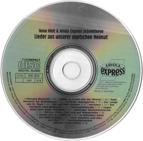 Various : Lieder Aus Unserer Deutschen Heimat (CD, Comp)