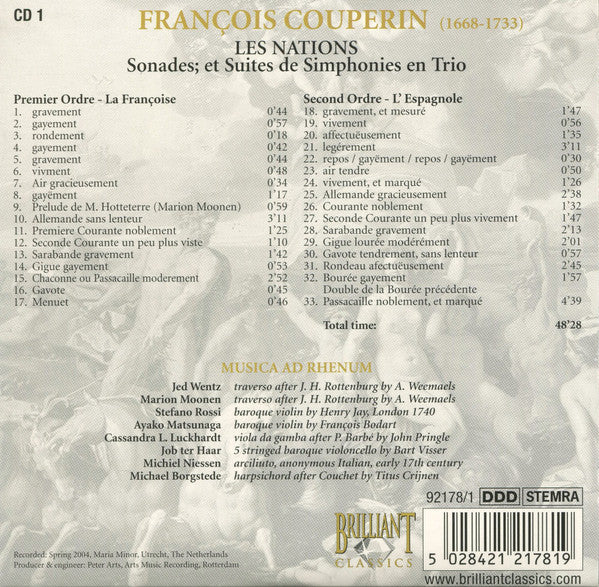 François Couperin, Jed Wentz, Musica Ad Rhenum : Chamber Music (Complete) (7xCD, Album + Box)