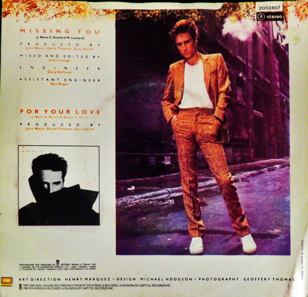 John Waite : Missing You (7", Single)