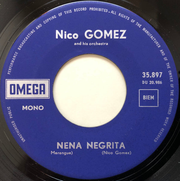 Nico Gomez And His Orchestra : Vivo Cantando  (7", Single, Mono)
