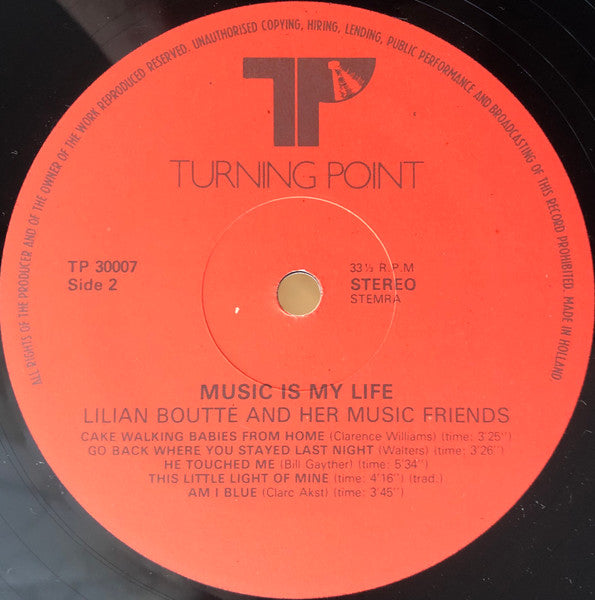 Lillian Boutté & Her Musical Friends : Music Is My Life (LP)