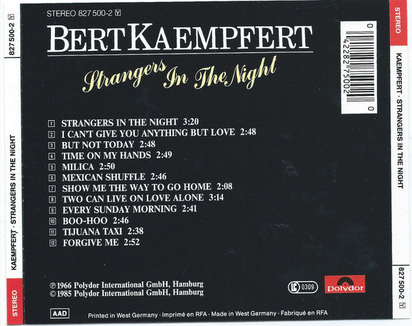 Bert Kaempfert : Strangers In The Night (CD, Album)