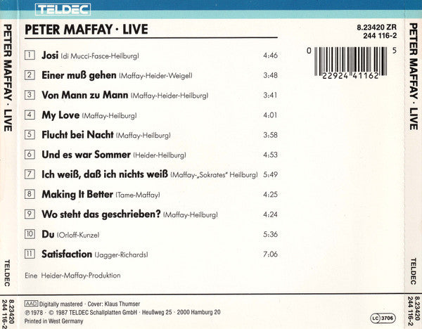 Peter Maffay : Live (CD, Album)