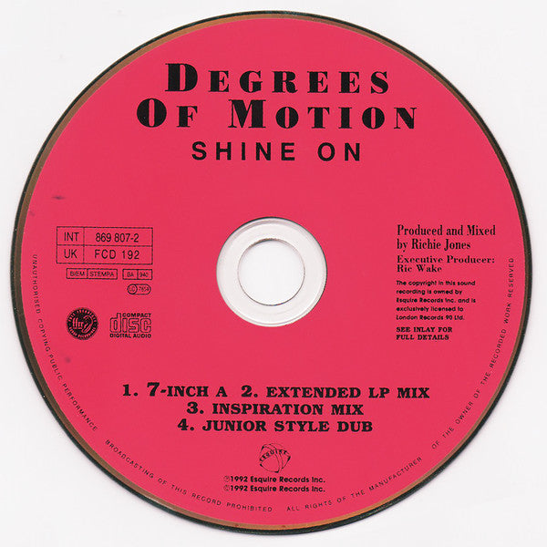 Degrees Of Motion Featuring Biti Strauchn With Kit West : Shine On (CD, Single)