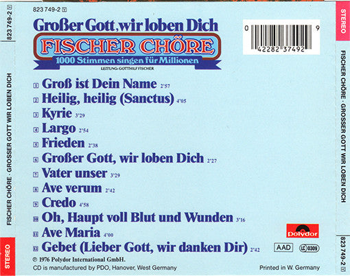 Fischer Chöre : Großer Gott, Wir Loben Dich (CD, Album, RE)