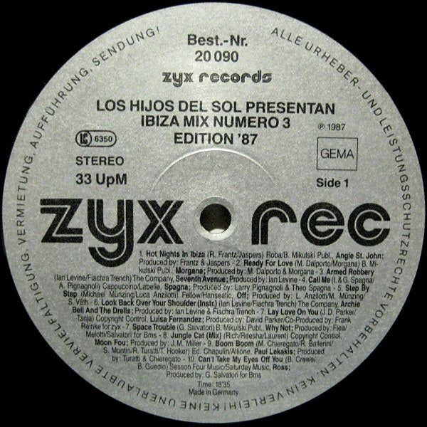 Los Hijos Del Sol : Ibiza Mix (Numero 3) (Edition '87) (LP, Mixed)