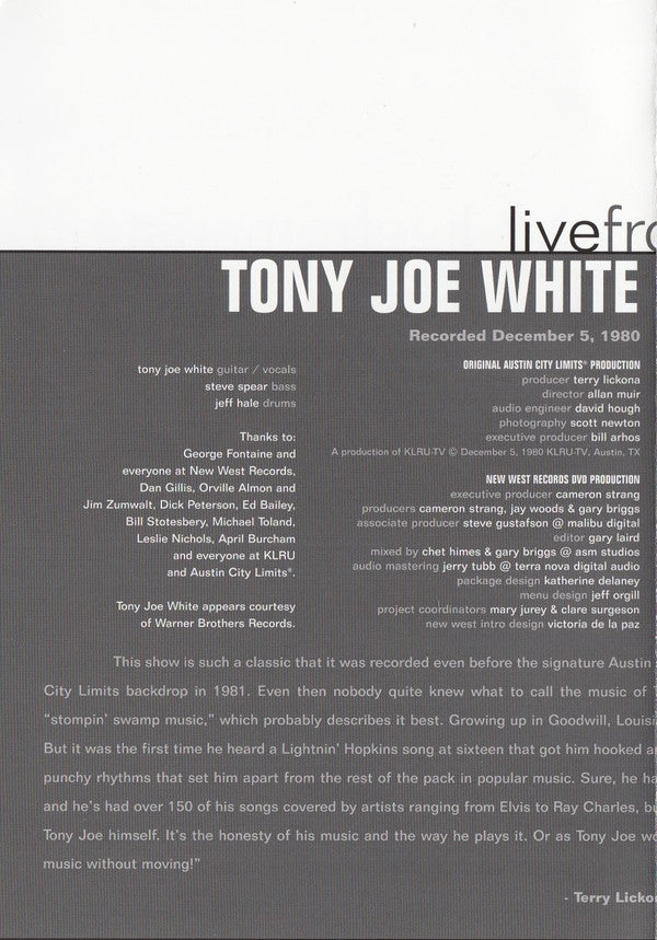 Tony Joe White : Live From Austin Texas (DVD-V)