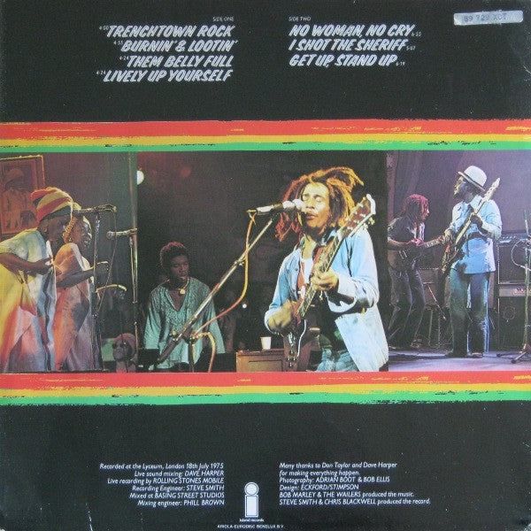 Bob Marley & The Wailers : Live! (LP, Album)