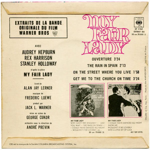 Lerner & Loewe : My Fair Lady - Extraits De La Bande Originale Du Film Warner Bros (7", EP)