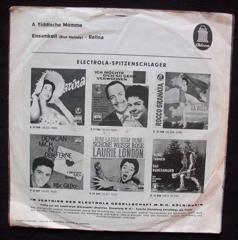 Belina : A Yiddische Momme / Einsamkeit = Blue Melody (7", Single)