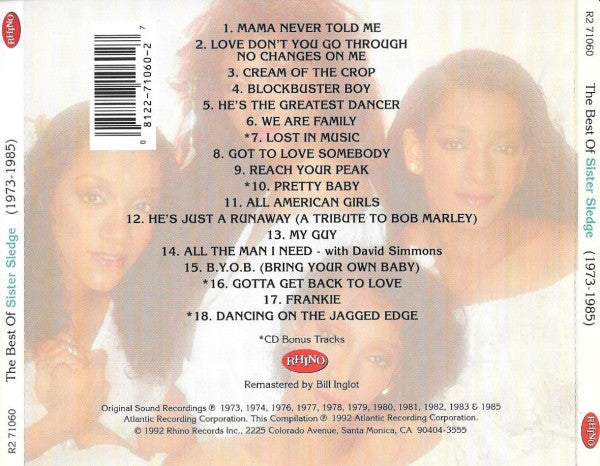 Sister Sledge : The Best Of Sister Sledge (1973 - 1985) (CD, Comp)