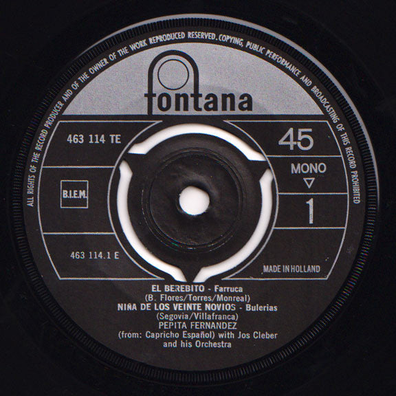 Pepita Fernandez : Pepita Fernandez with Jos Cleber And His Orchestra (7", EP)