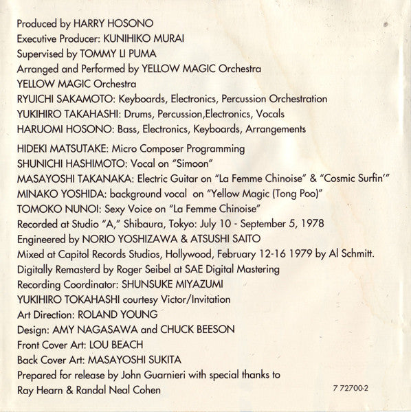 Yellow Magic Orchestra : Yellow Magic Orchestra (CD, Album, RE, RM)