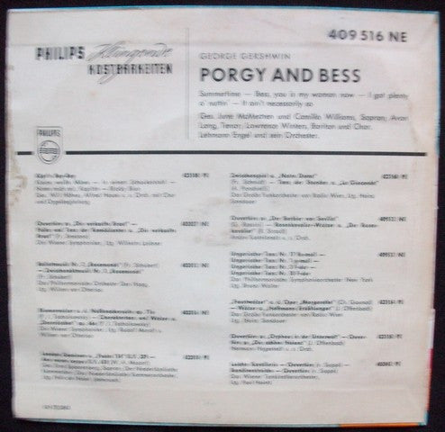 June McMechen, Camilla Williams, Avon Long, Lehman Engel And His Orchestra : Porgy And Bess (7", EP)