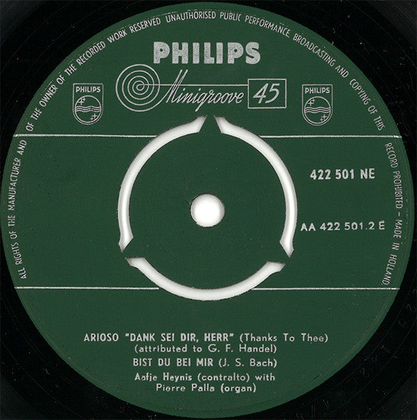 Aafje Heynis : Aafje Heynis With Pierre Palla (7", EP, Mono)