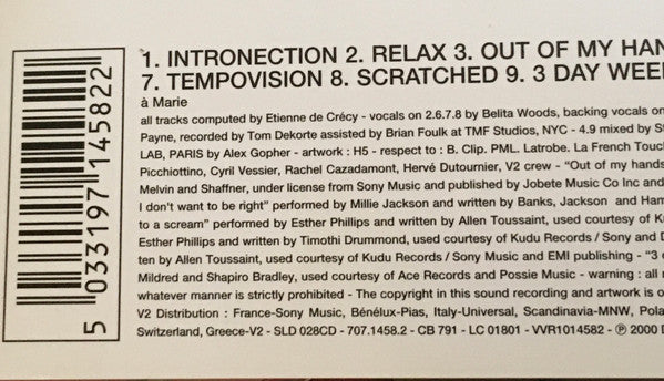 Etienne De Crécy : Tempovision (CD, Album, Jew)