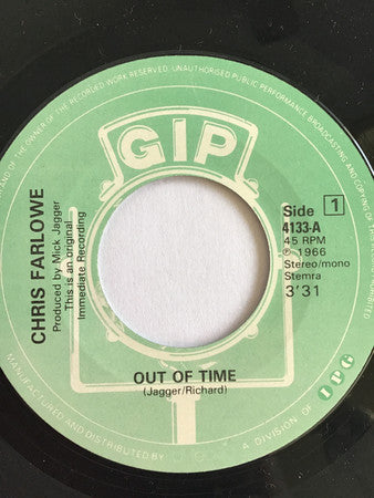 Chris Farlowe : Out Of Time / Paint It Black (7", Single)
