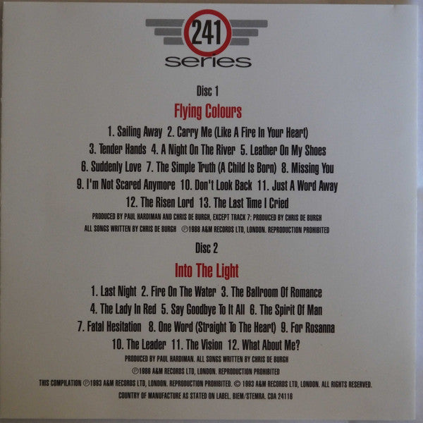 Chris de Burgh : Flying Colours & Into The Light (2xCD, Comp)