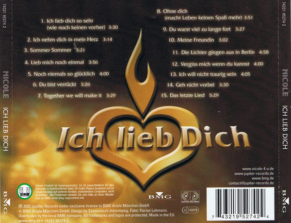 Nicole (2) : Ich Lieb Dich (CD, Album)