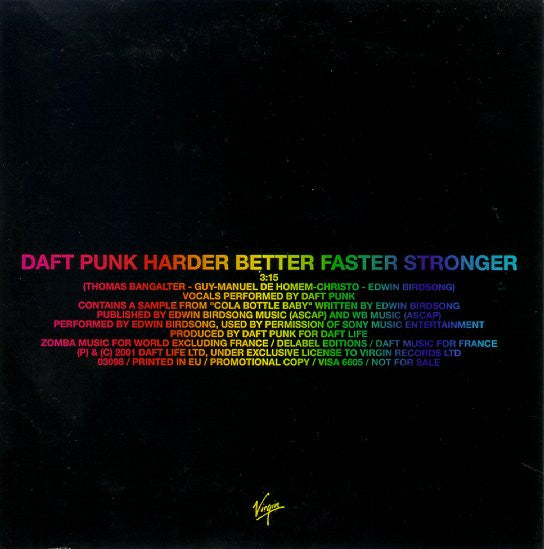 Daft Punk : Harder Better Faster Stronger (CD, Single, Promo, Car)