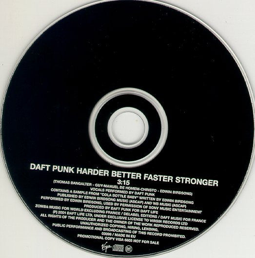 Daft Punk : Harder Better Faster Stronger (CD, Single, Promo, Car)