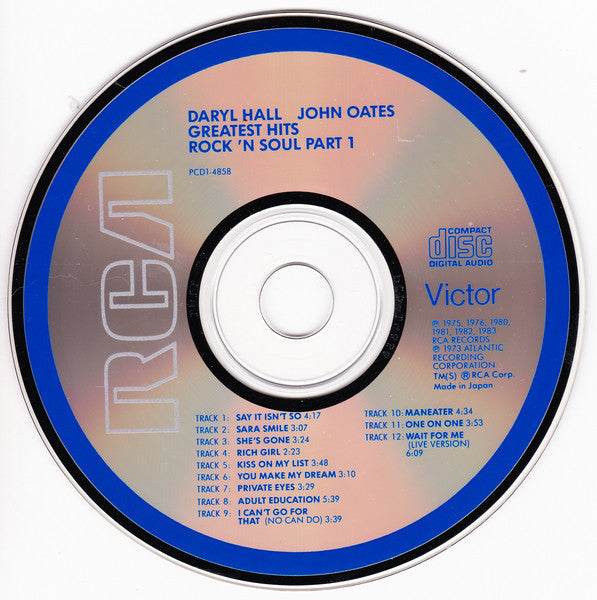 Daryl Hall & John Oates : Greatest Hits (Rock 'N Soul Part 1) (CD, Comp)