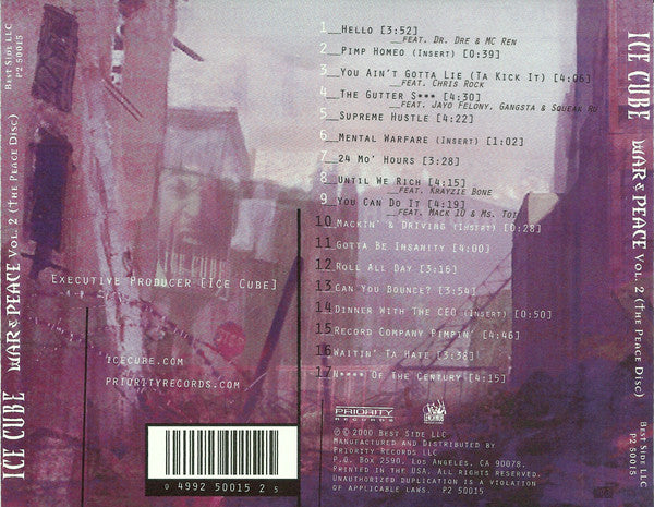 Ice Cube : War & Peace Vol. 2 (The Peace Disc) (CD, Album)