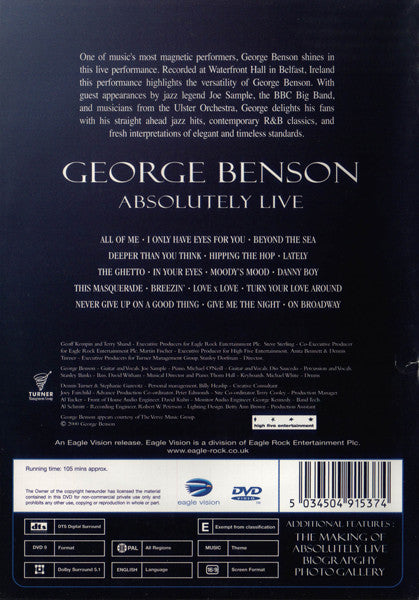 George Benson : Absolutely Live (DVD-V, RE, PAL)